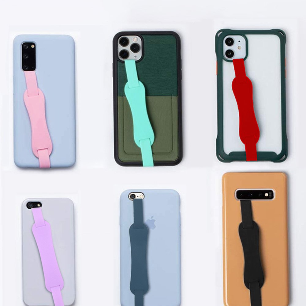 Spot simple mobile phone case silicone lanyard mobile phone case portable wrist strap silicone elastic rope