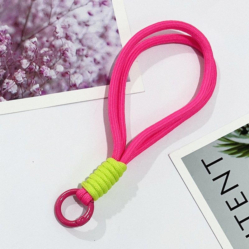 Custom Made Phone Case Lanyard Multi-color Short Wrist Strap Hanging Rope Twist Bride Anti Lost Phone Wrist Sling Keychain