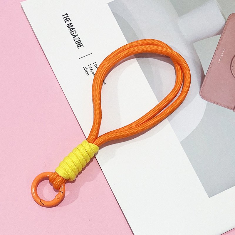 Custom Made Phone Case Lanyard Multi-color Short Wrist Strap Hanging Rope Twist Bride Anti Lost Phone Wrist Sling Keychain