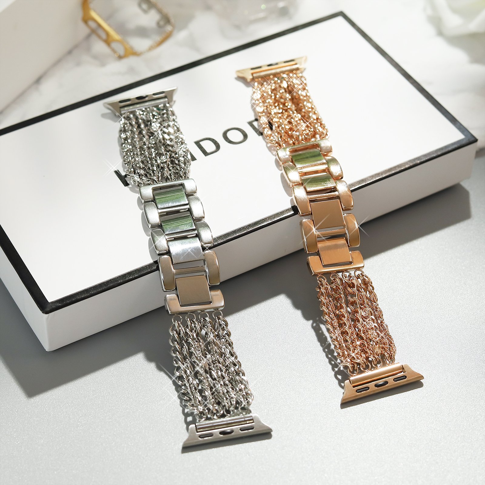 KAKASKIN Metal Multi Link Watch Strap iWatch 8/7/6/5/4/3/2/1 Smartwatch Band For Samsung Elegent Woman Apple Mobile Phone Watch