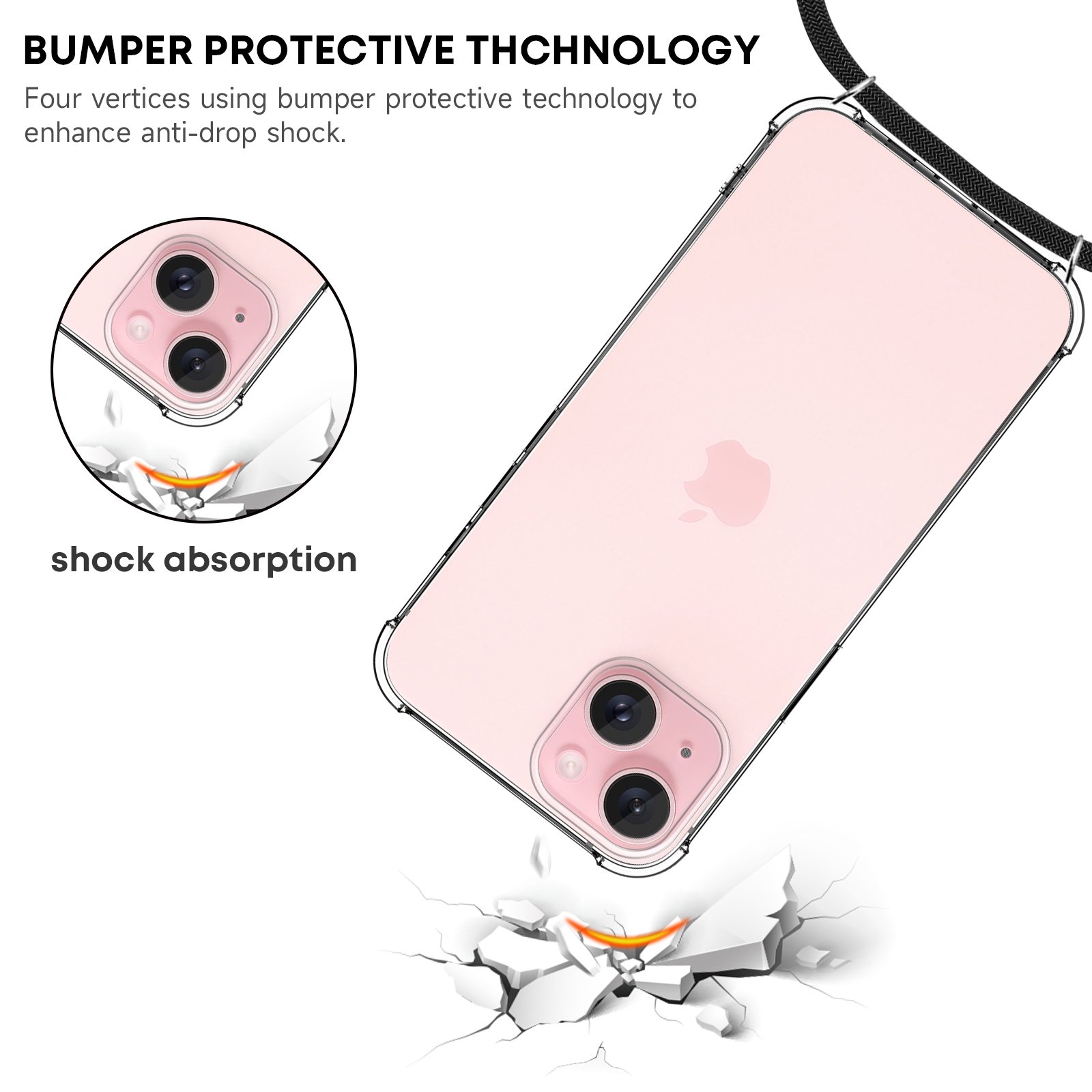Hands Free Crossbody Phone Strap Case For Iphone 16 15 14 13 12 11 Pro Max X XS XR 7 8 Plus SE