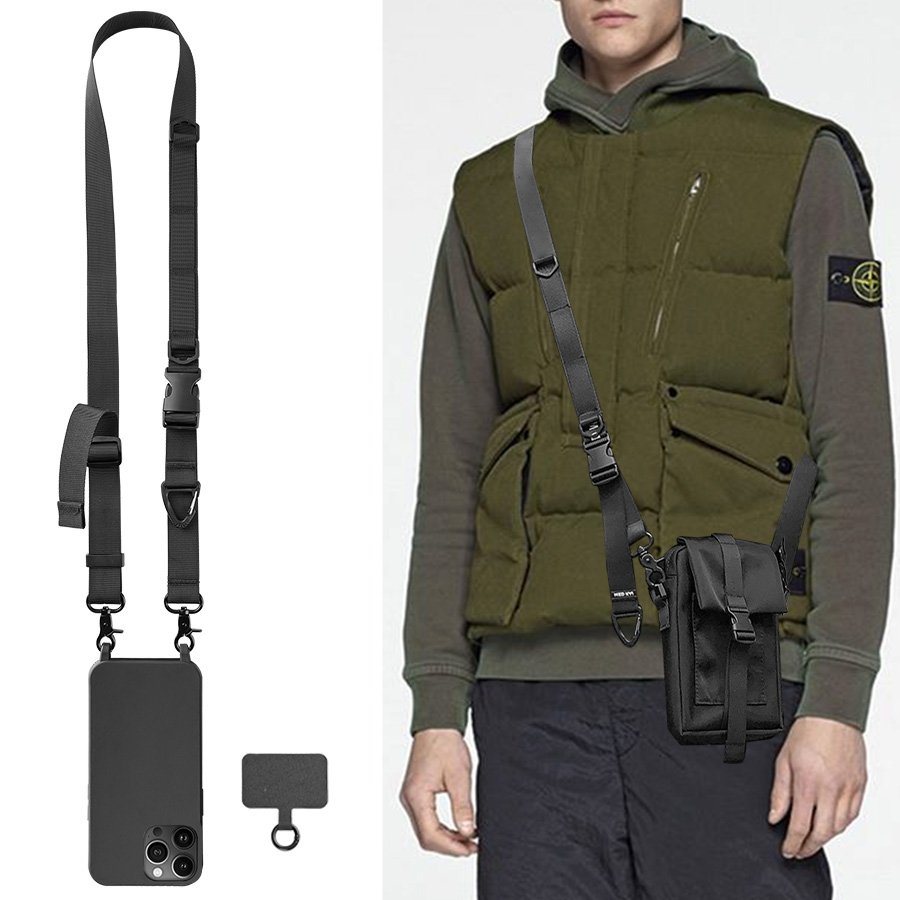 Wide cell phone crossbody lanyard with adjustable long neck strap suitable for cell phones, bags, key chains, card holders