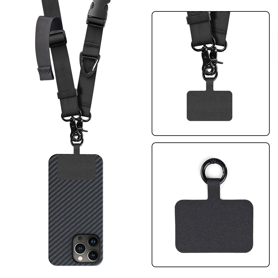 Wide cell phone crossbody lanyard with adjustable long neck strap suitable for cell phones, bags, key chains, card holders