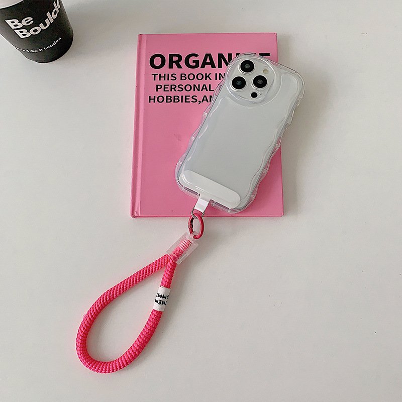 Handmade Nylon Mobile Phone Case Cover with Lanyard Bracelet and Key Chain Hot Colorful Wrist Straps