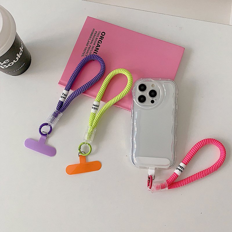 Handmade Nylon Mobile Phone Case Cover with Lanyard Bracelet and Key Chain Hot Colorful Wrist Straps
