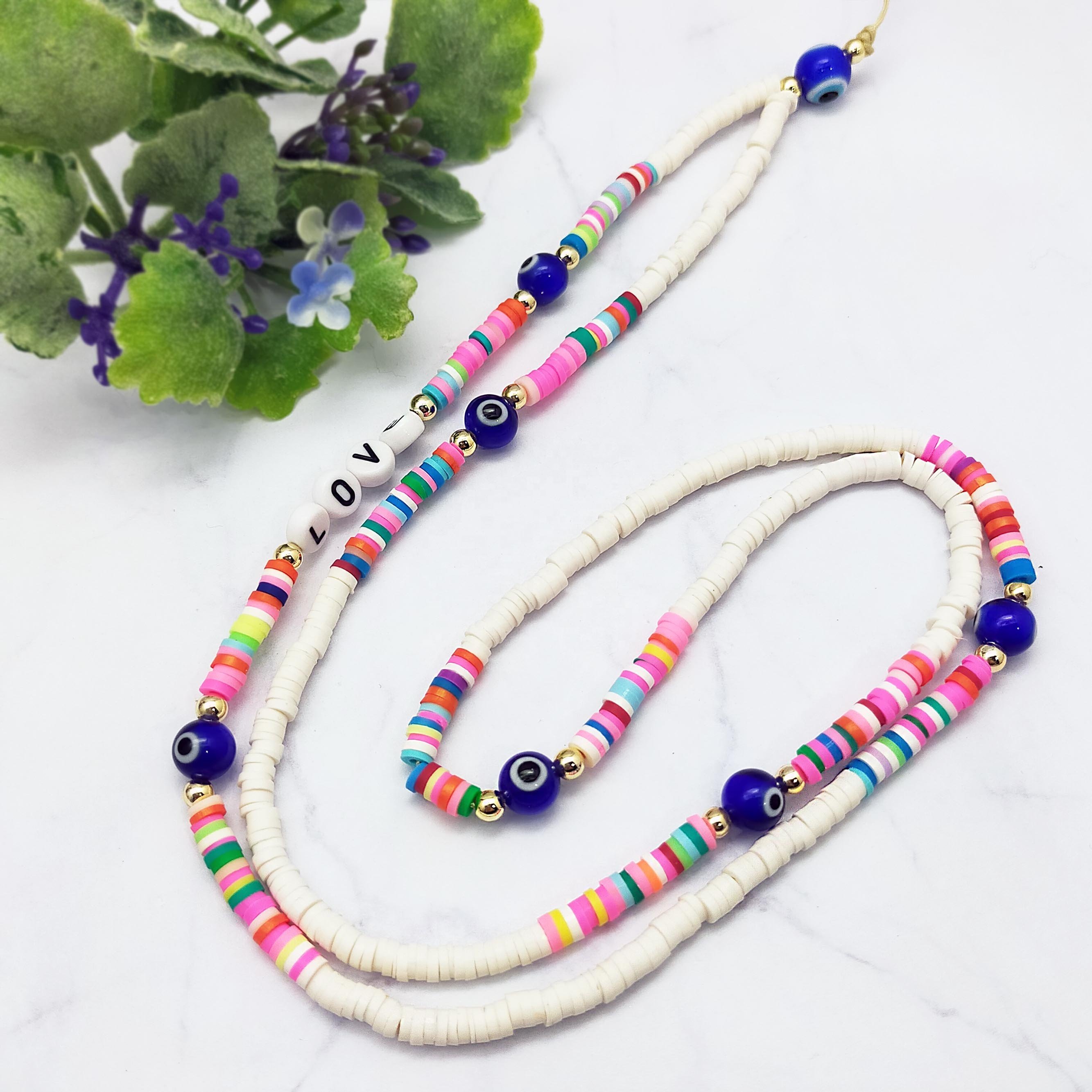 Fashion Jewelry colorful fimo round slices with smile star mobile phone chains girls phone strap phone charms