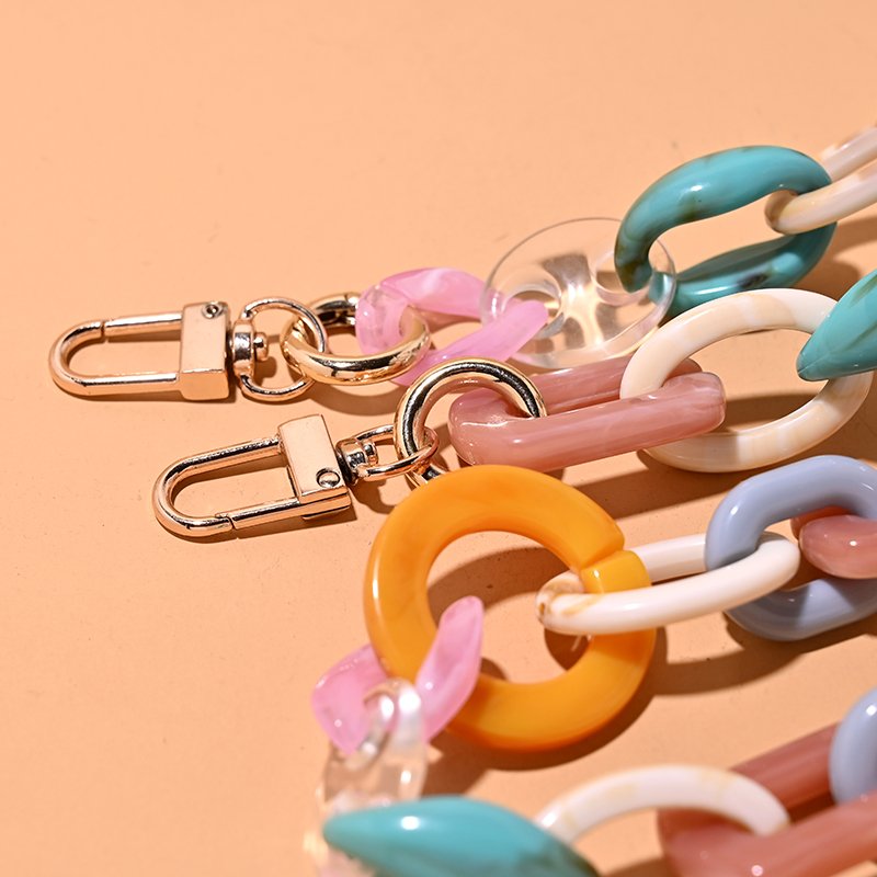Wholesale Handmade Mobile Phone Small Bag Chain 120cm Strong Design Phone Strap Lanyard Acrylic Cell Phone Case Chain