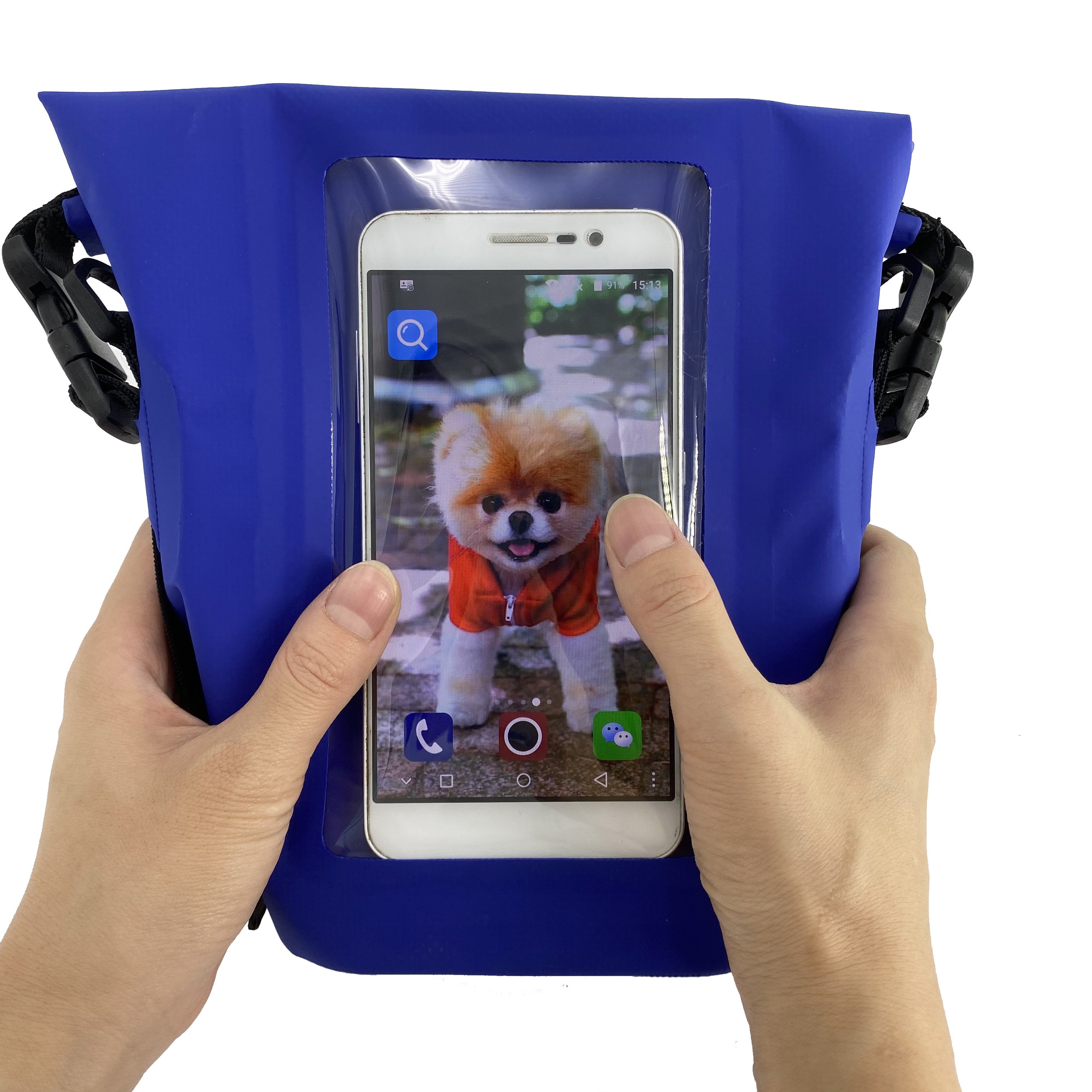 Waterproof Dry Pouch with Waist Strap Touchable Dry Bag with Adjustable Belt for Phone Valuables for Swimming