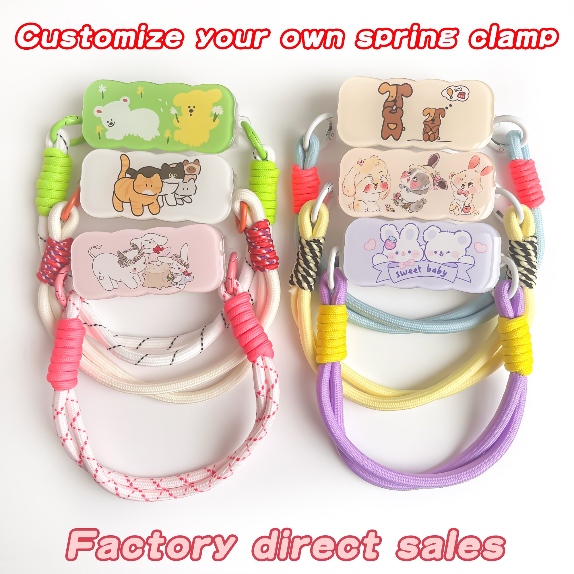 Cartoon Phone Back Clip Lanyard Wrist Strap Anti-drop Girls Cute Strap Rope Removable Phone Back Acrylic Clip For IPhone 15 Pro