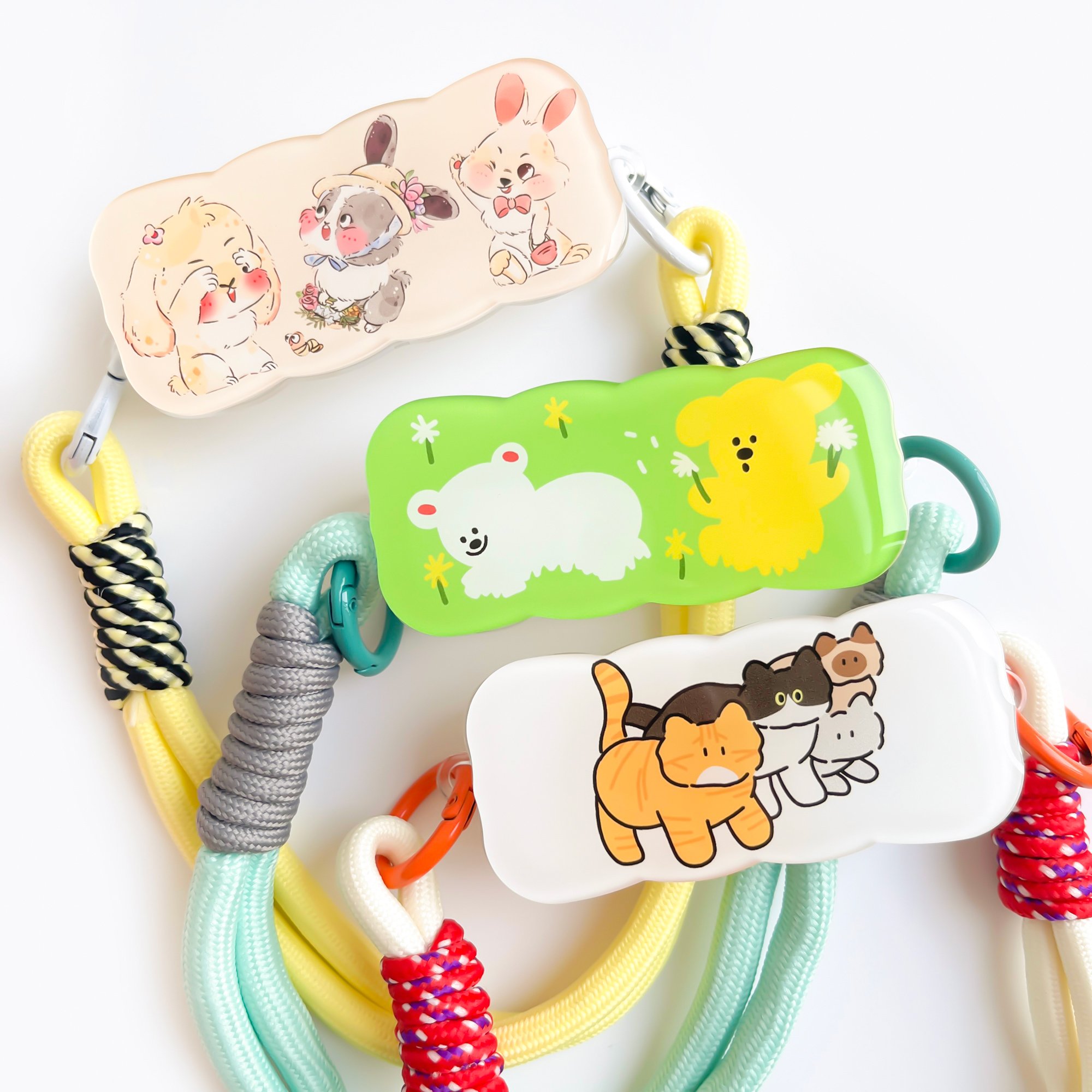 Cartoon Phone Back Clip Lanyard Wrist Strap Anti-drop Girls Cute Strap Rope Removable Phone Back Acrylic Clip For IPhone 15 Pro