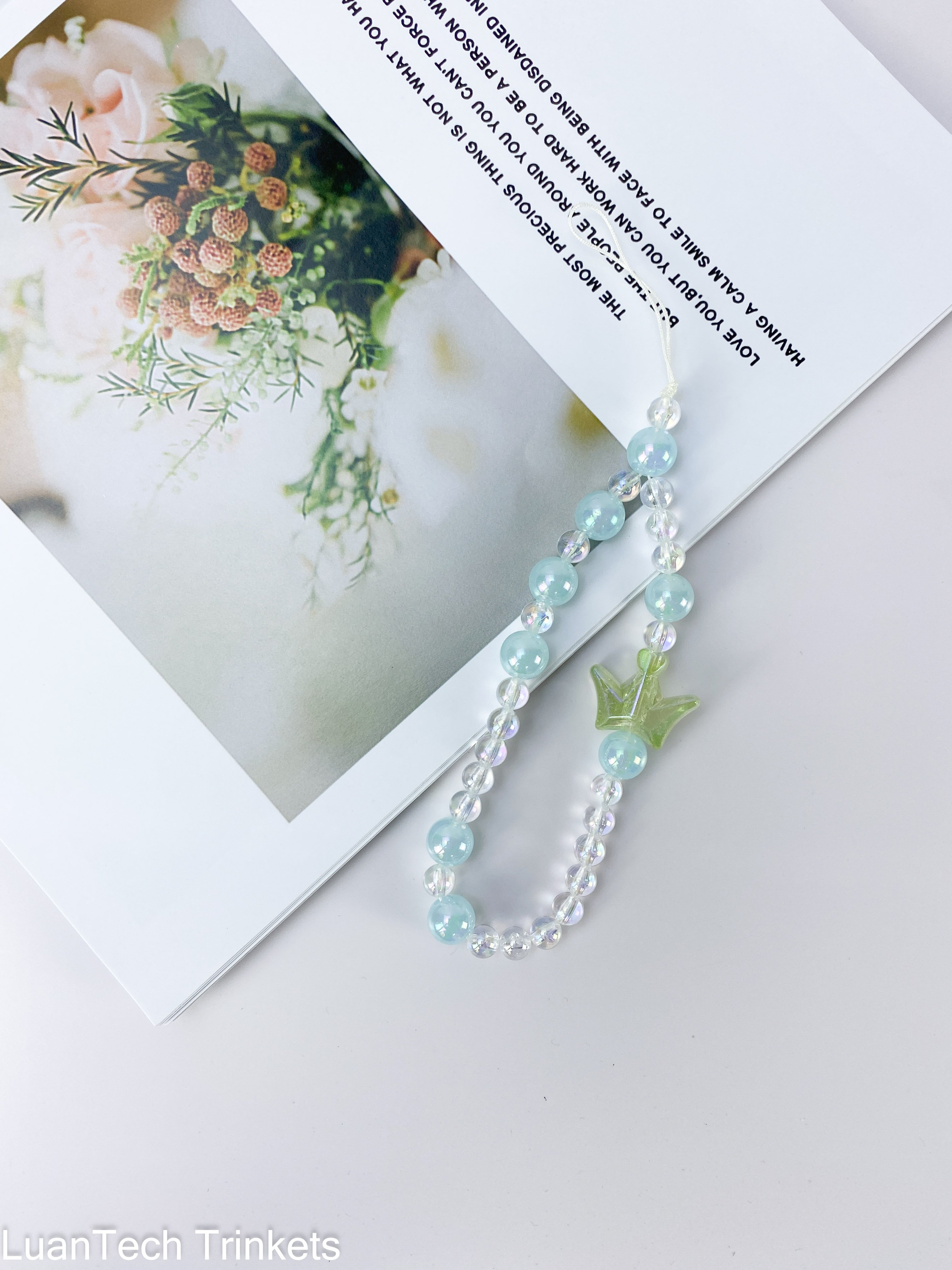 Dazzling Crown Phone Hanging Strap Beaded Phone Lanyard Wrist Strap Phone Charms Fixed Beads Pearl Chain