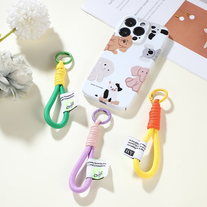 Handmade Keychain Bohemian Car Key Chain Girl Handbag Decoration Weave Macrame Mobile Phone Straps Keychain Ring