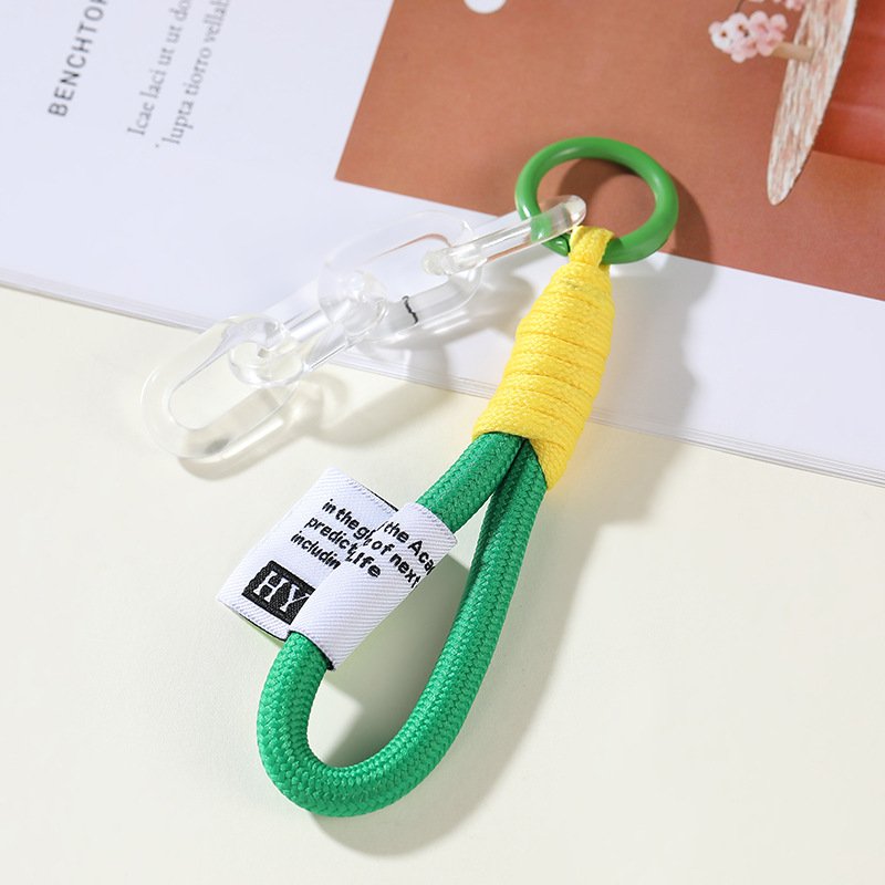 Handmade Keychain Bohemian Car Key Chain Girl Handbag Decoration Weave Macrame Mobile Phone Straps Keychain Ring
