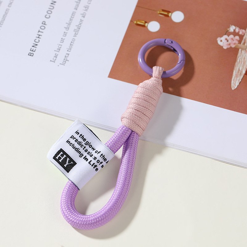 Handmade Keychain Bohemian Car Key Chain Girl Handbag Decoration Weave Macrame Mobile Phone Straps Keychain Ring