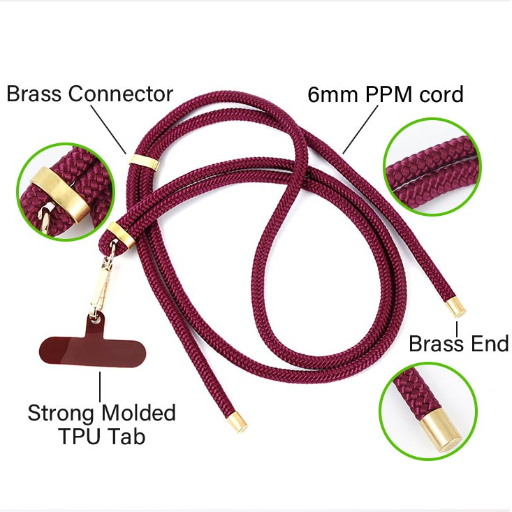 Hot Selling Good Quality Mobile Phone Lanyard Adjustable Universal Handykette Phone Case Strap with TPU Patch PPM Cord