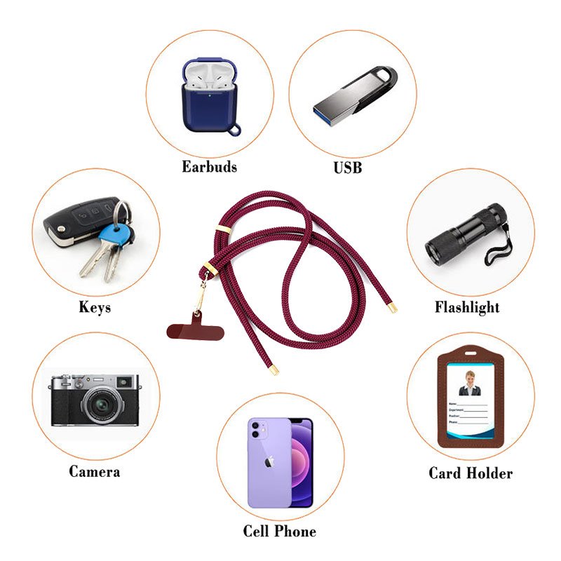 Hot Selling Good Quality Mobile Phone Lanyard Adjustable Universal Handykette Phone Case Strap with TPU Patch PPM Cord