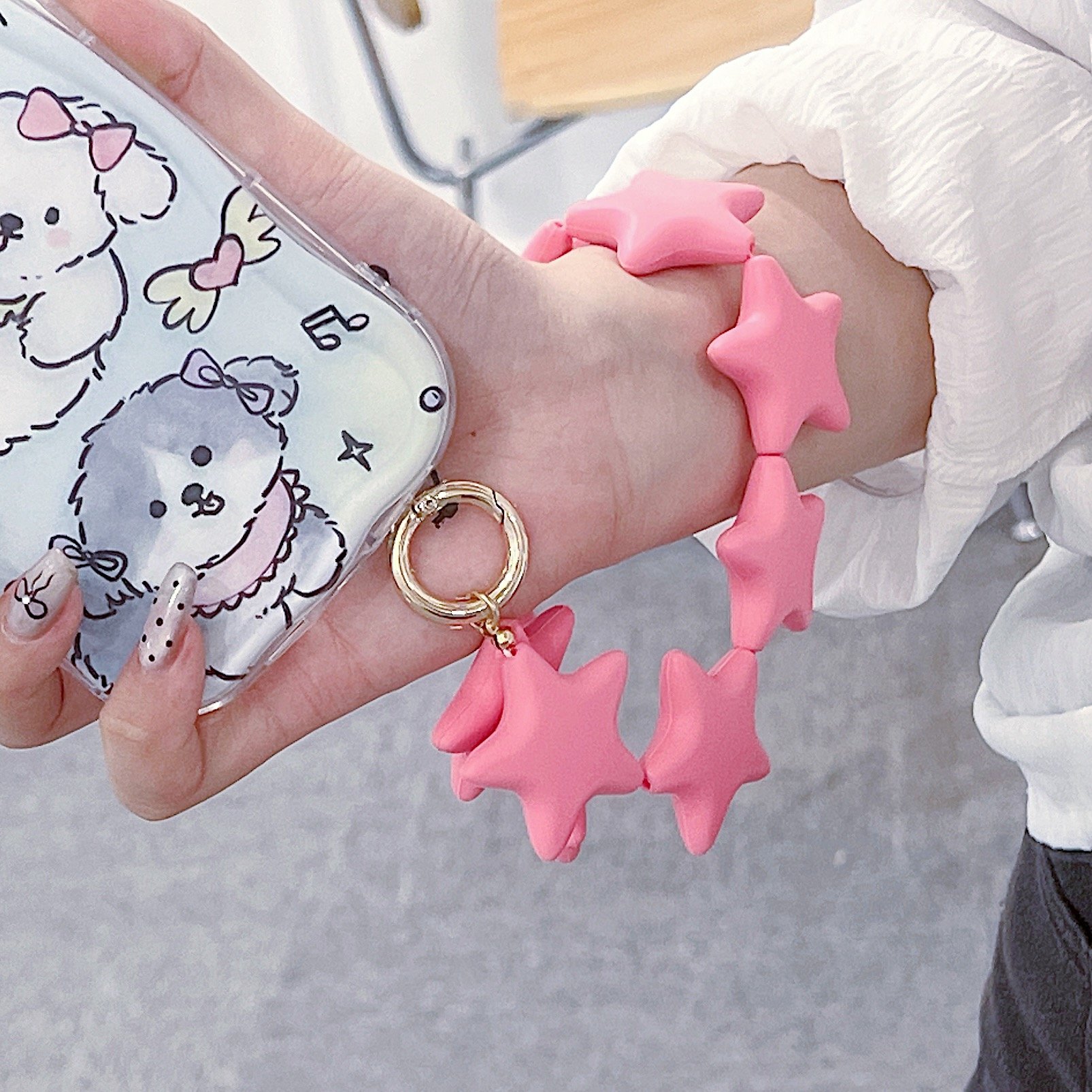 2024 New Creative Handmade Beaded Silicone Mobile Phone Hanging Chain Mobile Phone Case Hanging Rope Mobile Phone Accessories