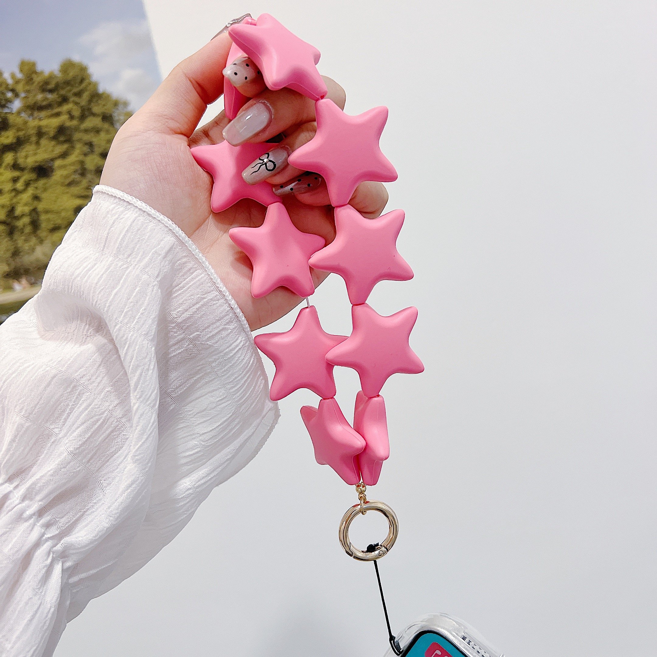 2024 New Creative Handmade Beaded Silicone Mobile Phone Hanging Chain Mobile Phone Case Hanging Rope Mobile Phone Accessories