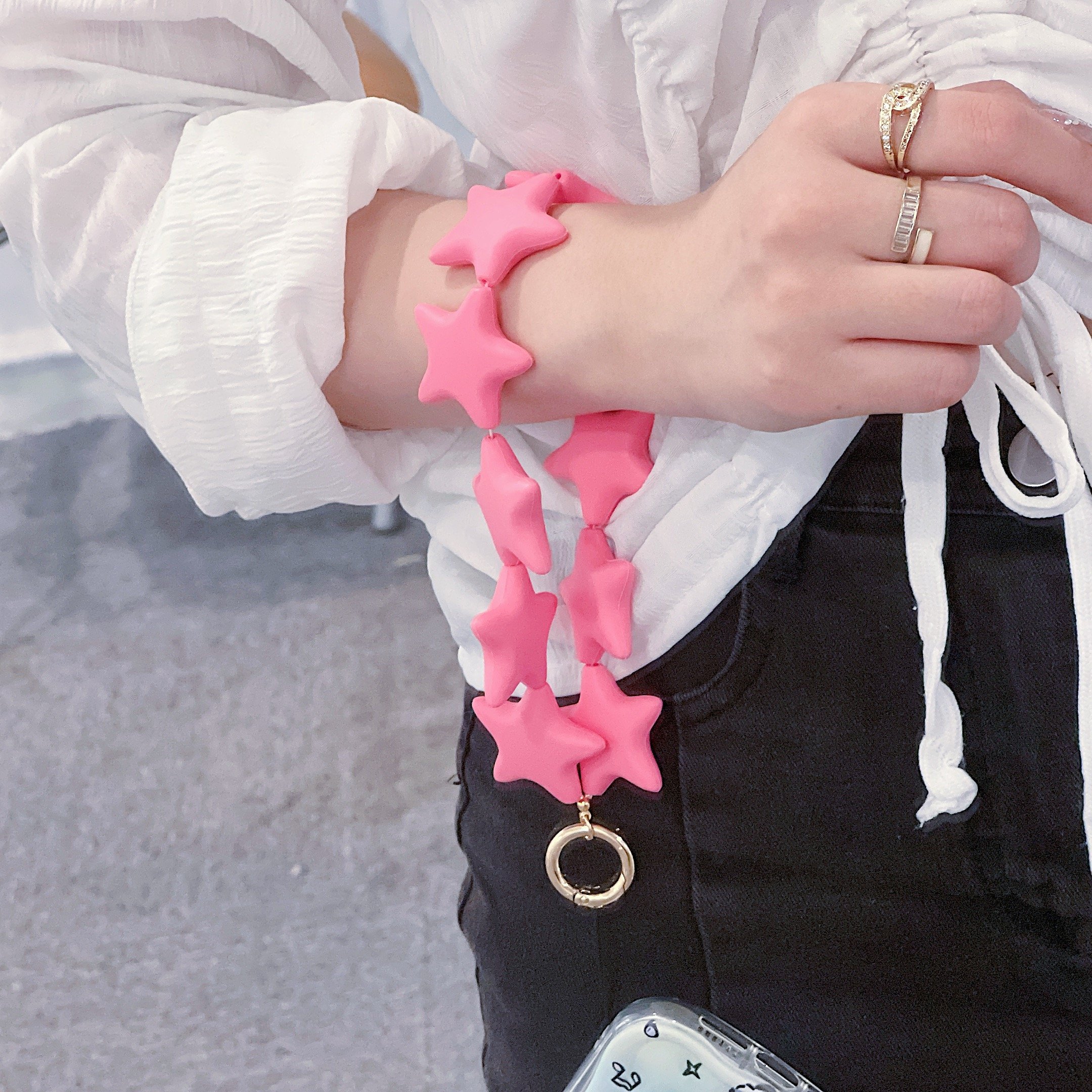 2024 New Creative Handmade Beaded Silicone Mobile Phone Hanging Chain Mobile Phone Case Hanging Rope Mobile Phone Accessories