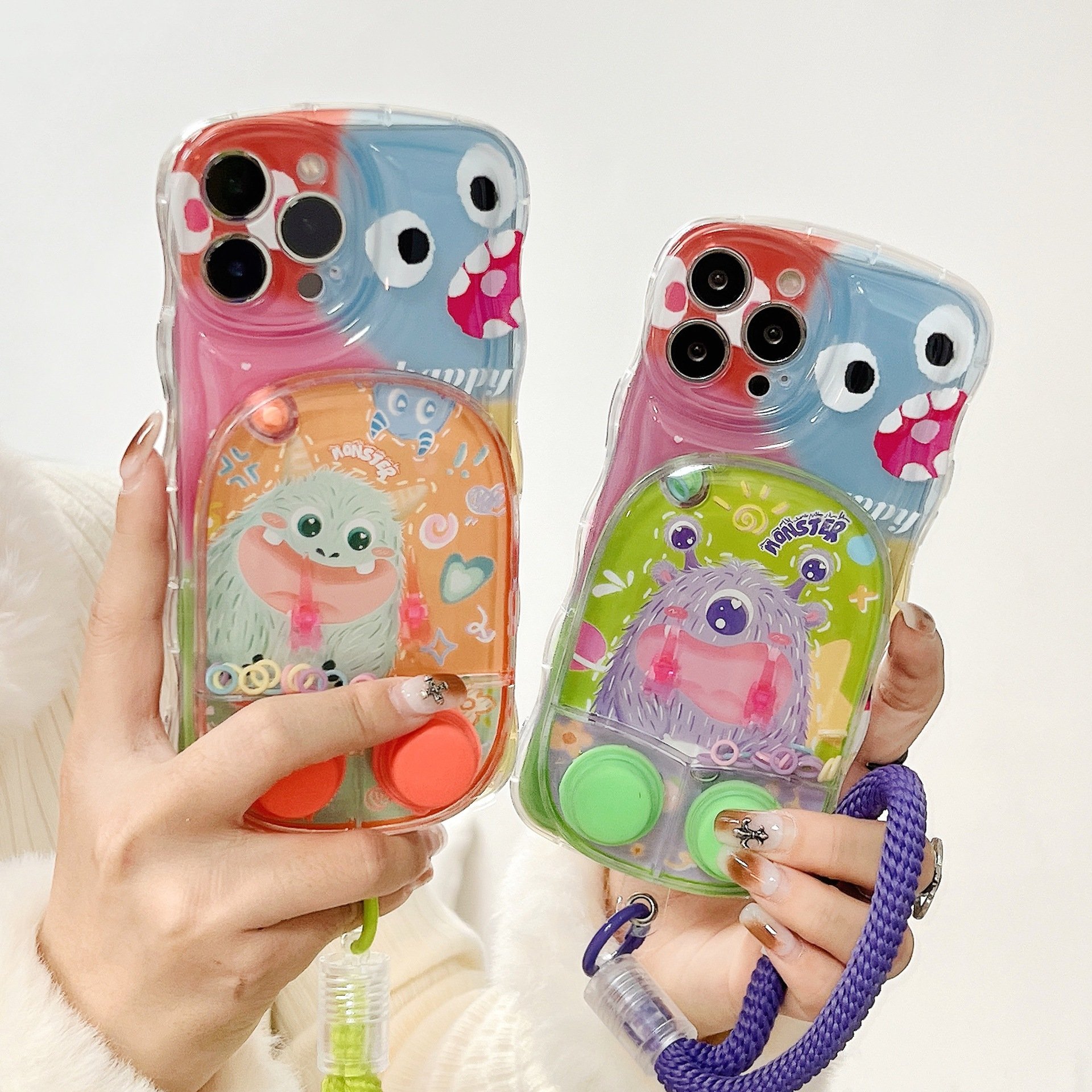 Cute Game Silicone Mobile Phone Case For iPhone 16 15 14 13 12 11 Pro max Stress Relief plaything bracelet Shockproof Back cover