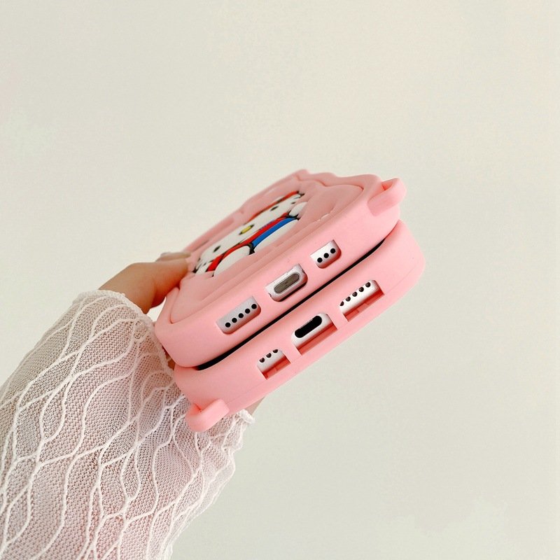 Cute Kitty 3D Silicone Mobile Phone Case For iPhone 16 15 14 13 12 11 Pro max soccer Cat custom Cartoon Shockproof Back Cover
