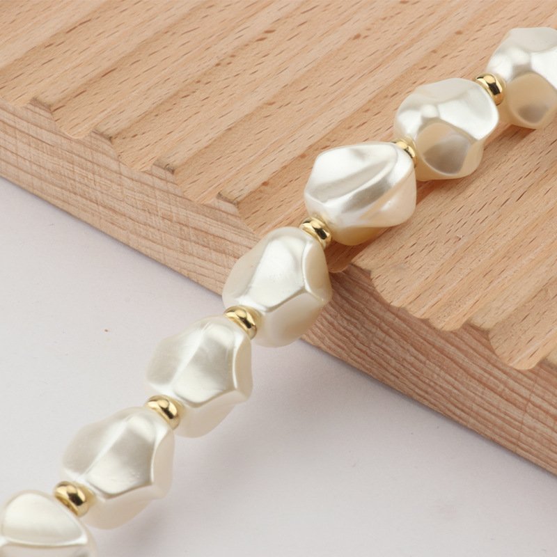fashion Baroque Golden Resin Bag Handles Handbag Wrist phone Chain Straps Acrylic Metal Irregular Beaded Lanyard for Handbag