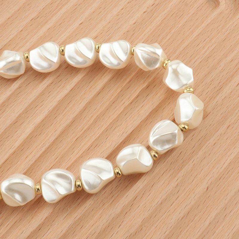fashion Baroque Golden Resin Bag Handles Handbag Wrist phone Chain Straps Acrylic Metal Irregular Beaded Lanyard for Handbag