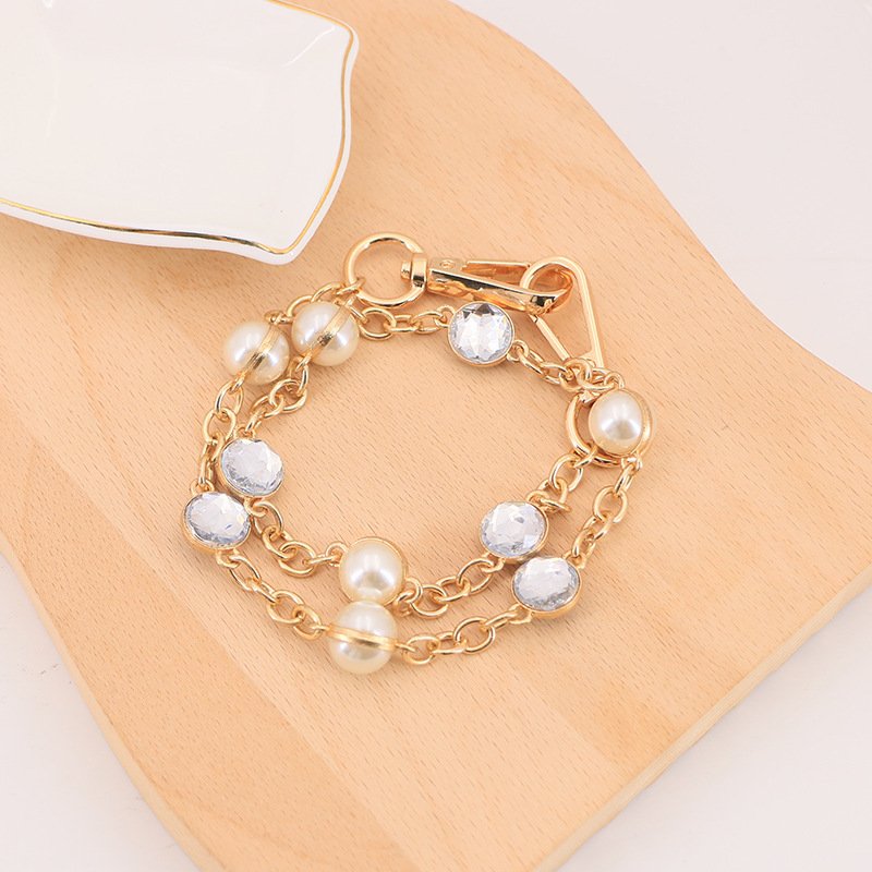 fashion Baroque Golden Resin Bag Handles Handbag Wrist phone Chain Straps Acrylic Metal Irregular Beaded Lanyard for Handbag