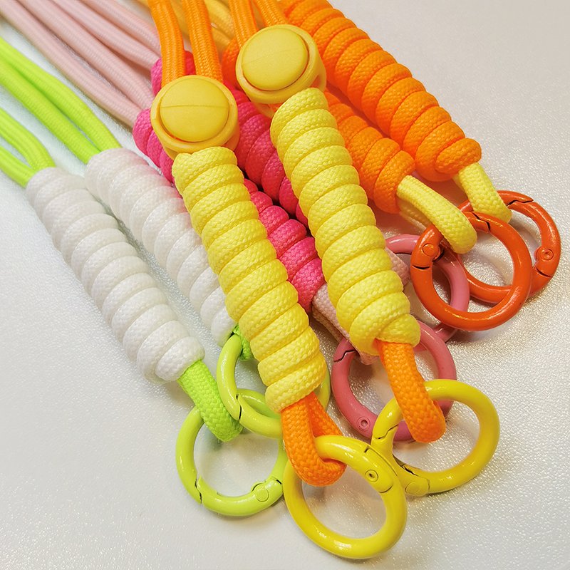 mobile phone lanyard with adjustable woven knotting strap. Mobile phone strap with adjustable strap phone accessories