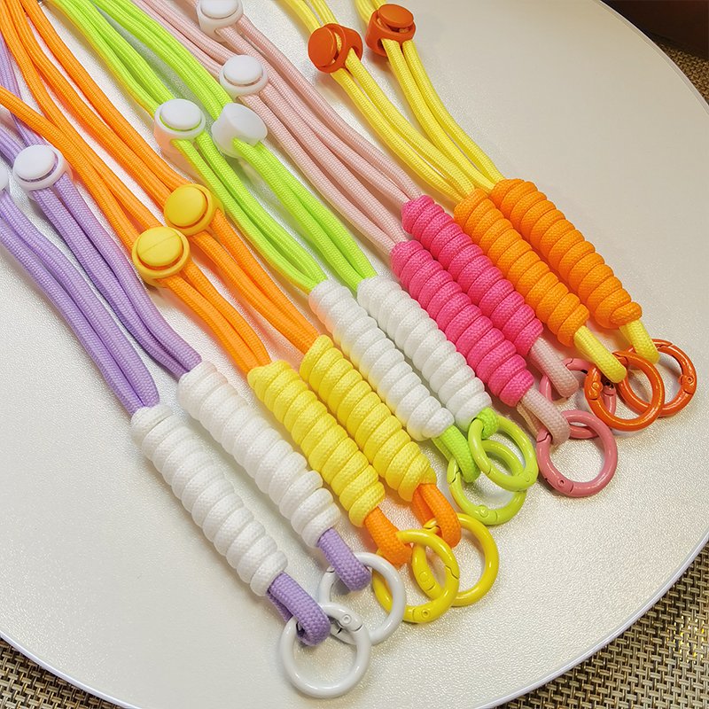 mobile phone lanyard with adjustable woven knotting strap. Mobile phone strap with adjustable strap phone accessories