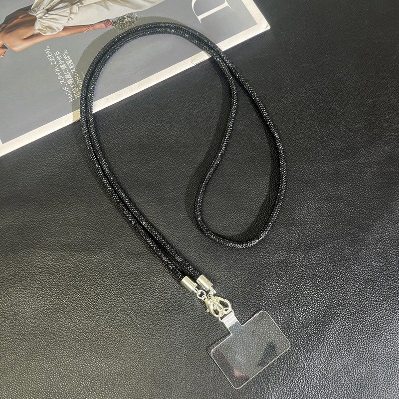 6mm Shinny Diamond Phone Strap Crystal Mobile Phone Chain 136cm Cellphone Necklace Phone Lanyard Patch