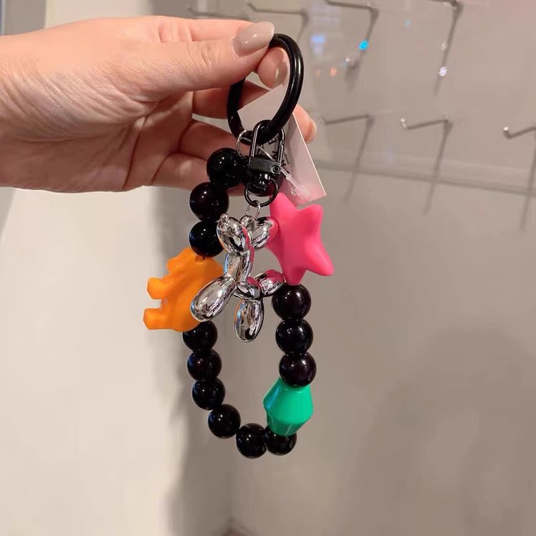 New style mini phone chain strap beautiful star phone chain silicone soft phone lanyard bowl with bag pendant hanging ornaments