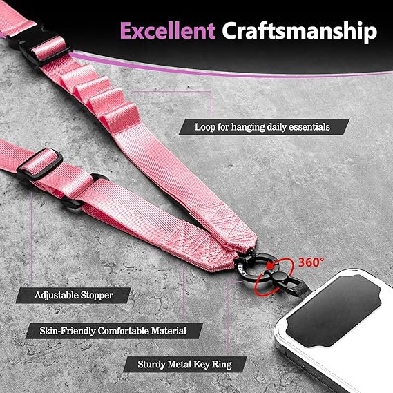 Custom Brand Logo Multifunctional Universal Crossbody Phone Strap Adjustable Cell Phone Lanyard Crossbody with patch