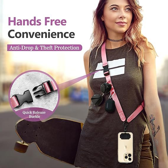 Custom Brand Logo Multifunctional Universal Crossbody Phone Strap Adjustable Cell Phone Lanyard Crossbody with patch