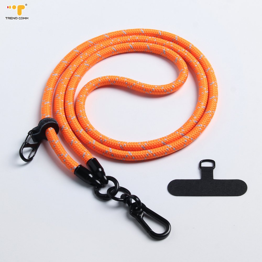 Universal 8mm Shoulder Strap Cell Phone Lanyard with Holder Thick Polyester Mobile Phone Strap