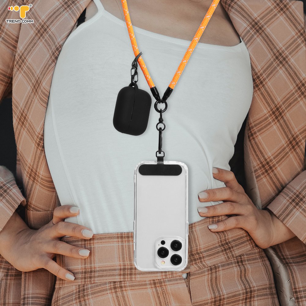 Universal 8mm Shoulder Strap Cell Phone Lanyard with Holder Thick Polyester Mobile Phone Strap