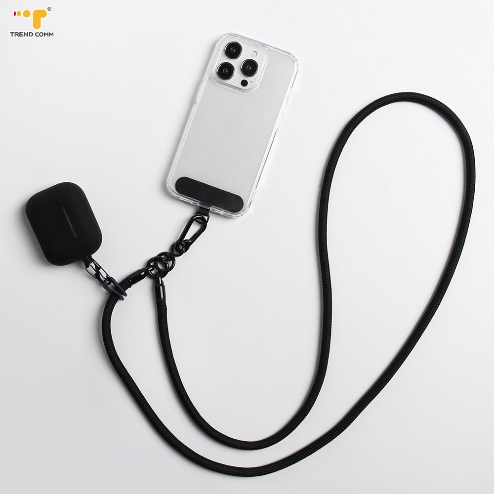 Universal 8mm Shoulder Strap Cell Phone Lanyard with Holder Thick Polyester Mobile Phone Strap