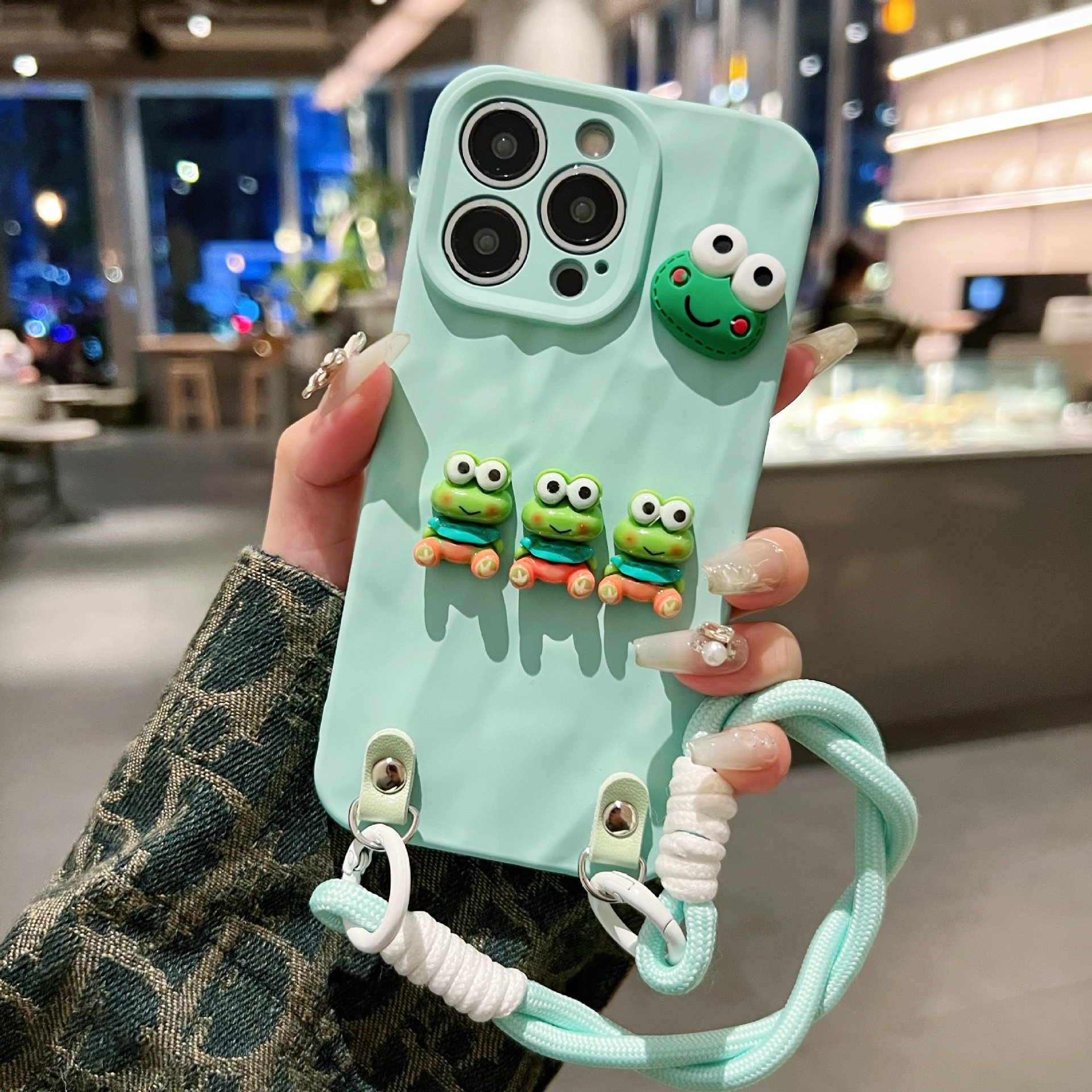 Cute Rabbit Toy Melody Silicone Mobile Phone Case For iPhone 16 15 14 13 Pro max Strap DIY sling cartoon Shockproof Back cover