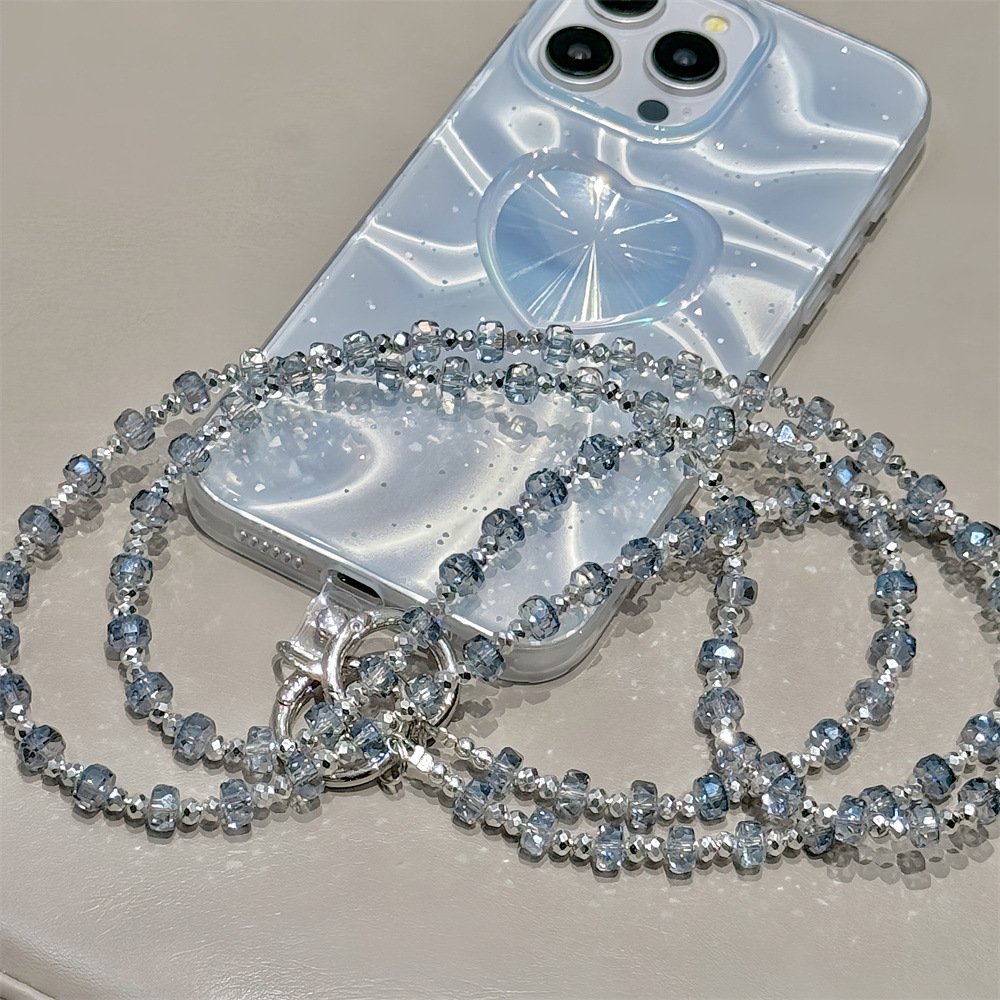 Crossbody Chain Rhinestone Bling Crystal Lanyard Badge ID Card Holder Neck Strap Clip Mobile Phone Charm Hanging Rope Key Holder