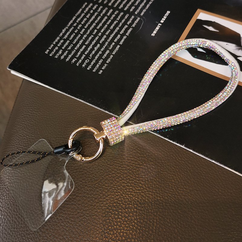 New Luxury Gorgeous Flash Diamond Mobile Phone Universal Lanyard Wrist Strap Colorful Hand Rope Mobile Phone Safety Short Rope