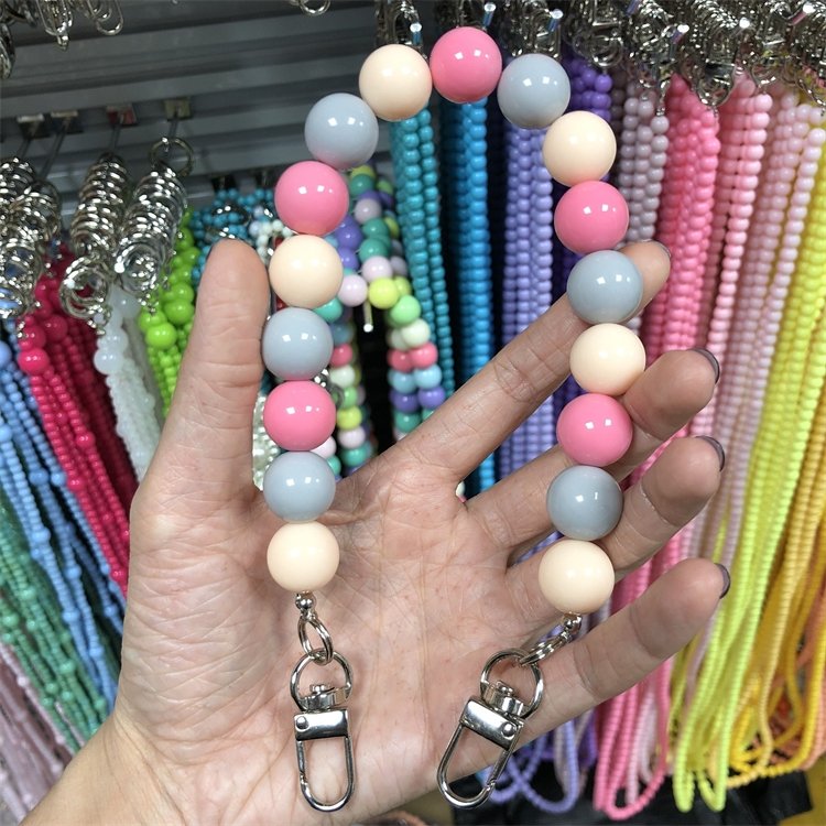 2022 Newest Custom Glitter Girl Bead Mobile Phone Bag Case Wrist Beaded Strap , Fashion Handbag Beads Pearl Hand Straps Chain