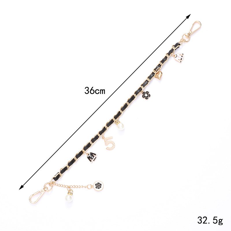 Lilangda Phone Strap Anti-lost Luxury Lanyard Phone Pearl Charm Holder Mobile Accessories Cord Chain Black Color for All Phone