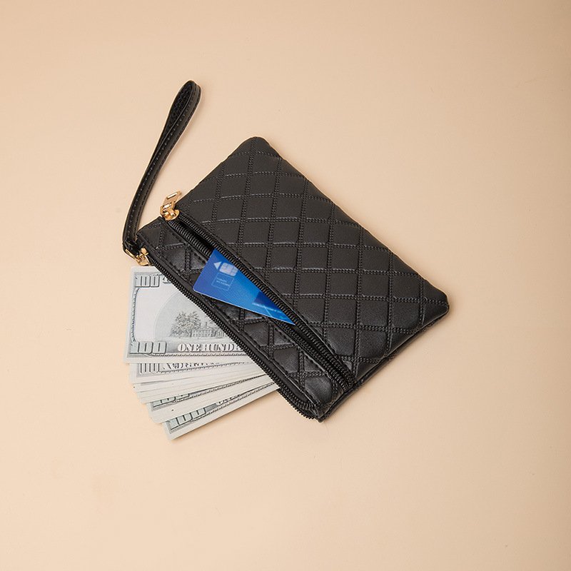 Wholesale Designer Wallet PU Leather Clutch Bags Long Coin Purse Card Money Holder Mobile Phone Bag With Strap Women Fashion Bag