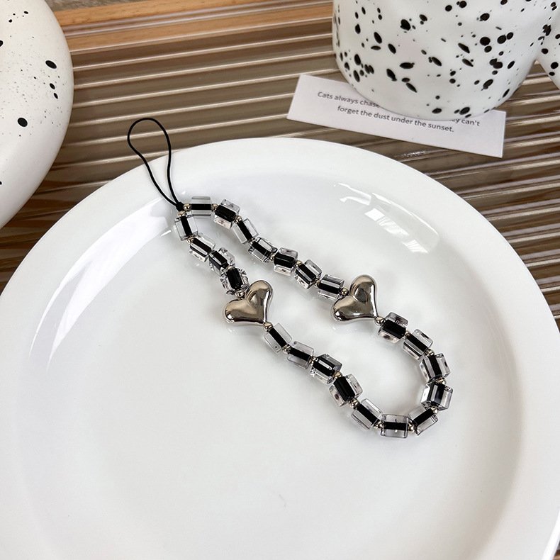 MYLULU free samples New Style Heart Beads For Phone Chain Lanyard Anti-lost Mobile Phone For Women Girl's