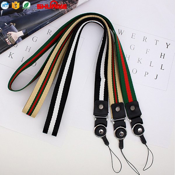 Thick hand woven sublimation fabric lanyard , mobile phone strap hang around neck