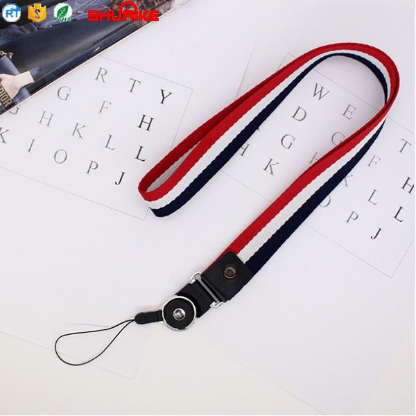Thick hand woven sublimation fabric lanyard , mobile phone strap hang around neck