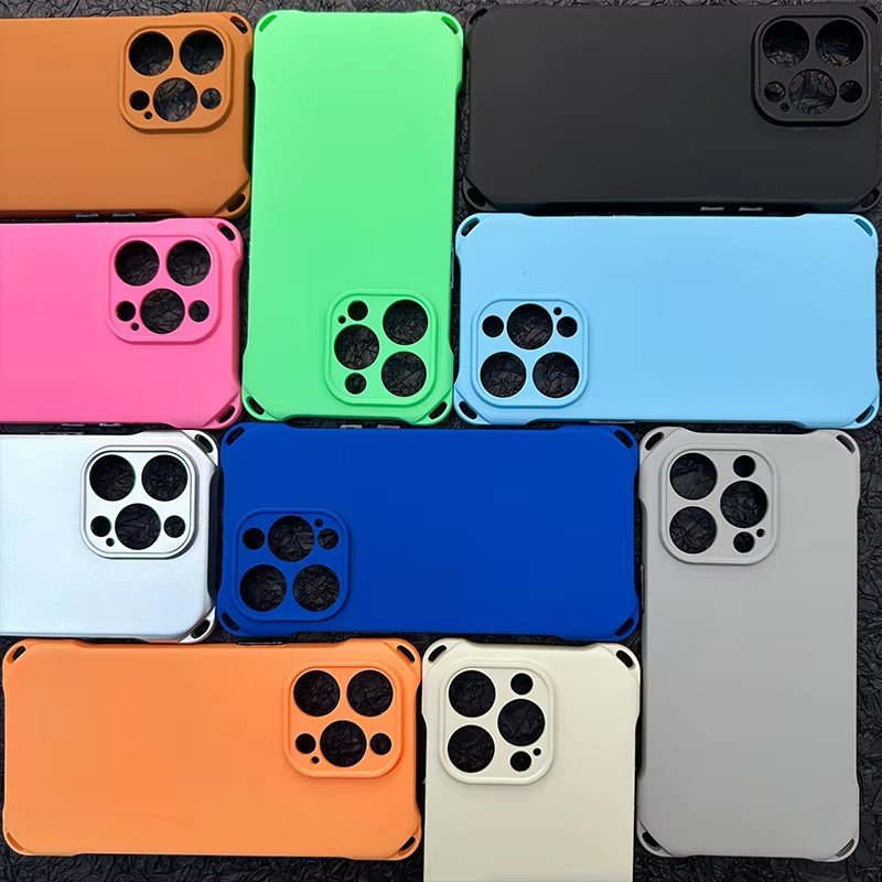 Solid Color Phone Cover For iPhone 7/8/SE/XR/Xs Max/11/12/13/14/15/16/SE4 With Hole Case Suitable For Strap/Cord/Lanyard/Chain