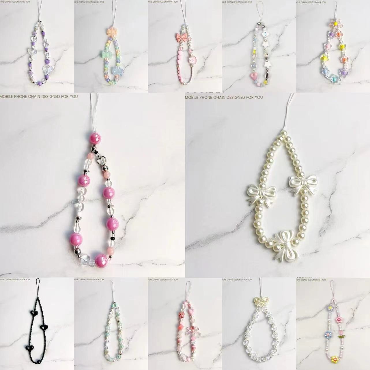2024 Hot DIY phone chain Tulip flower phone Case Jewelry handbag charm custom charm bracelet accessories