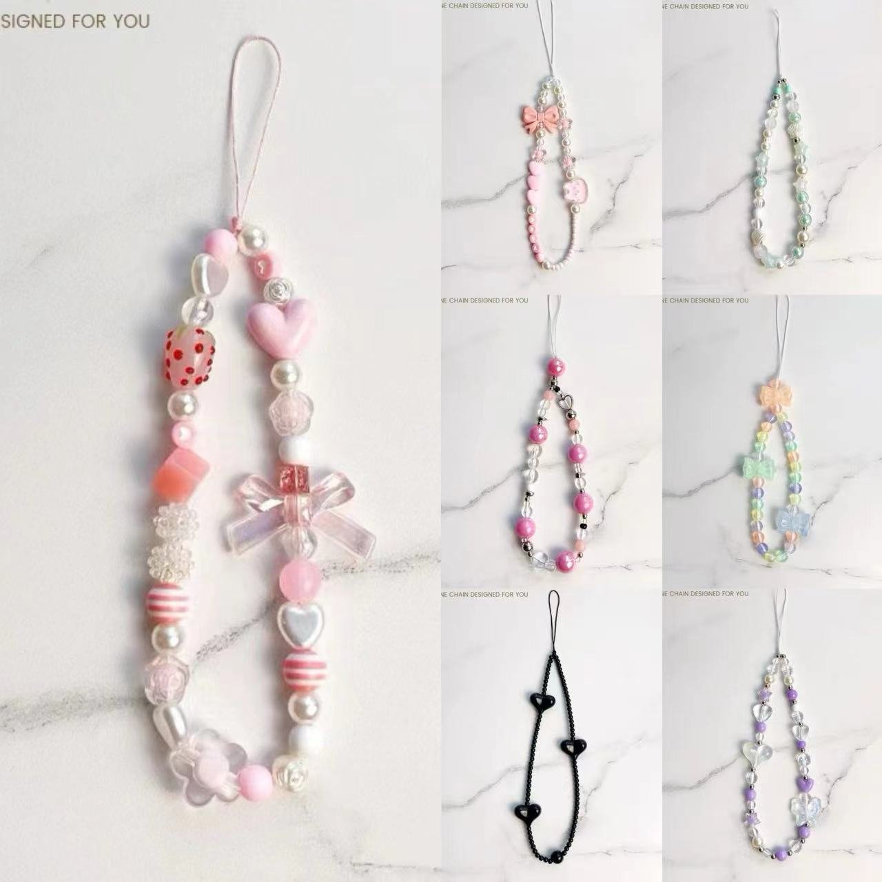 2024 Hot DIY phone chain Tulip flower phone Case Jewelry handbag charm custom charm bracelet accessories