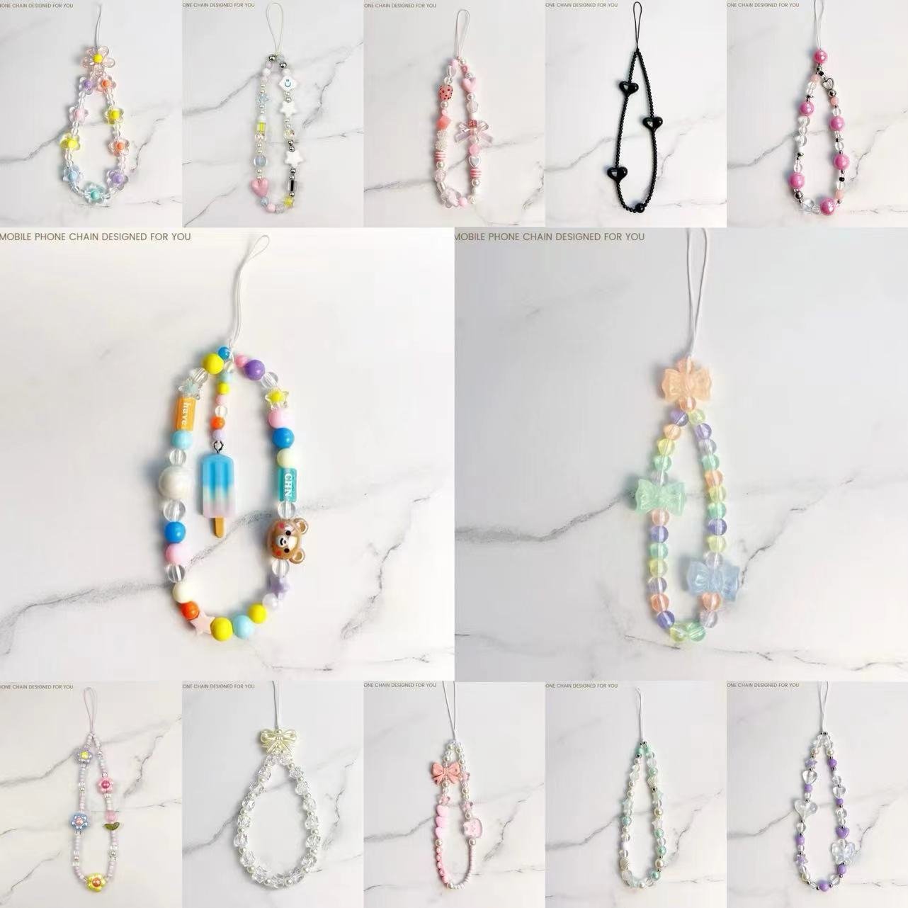 2024 Hot DIY phone chain Tulip flower phone Case Jewelry handbag charm custom charm bracelet accessories